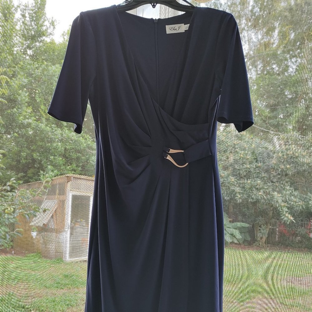 Eliza J blue work to evening dress